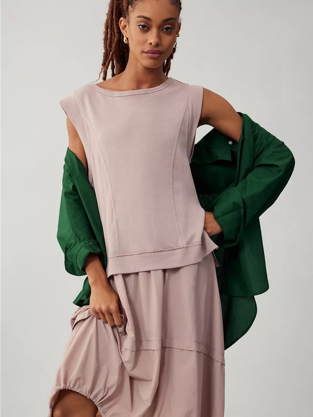 Daily Practice by Anthropologie Layered Short-Sleeve Asymmetrical XL